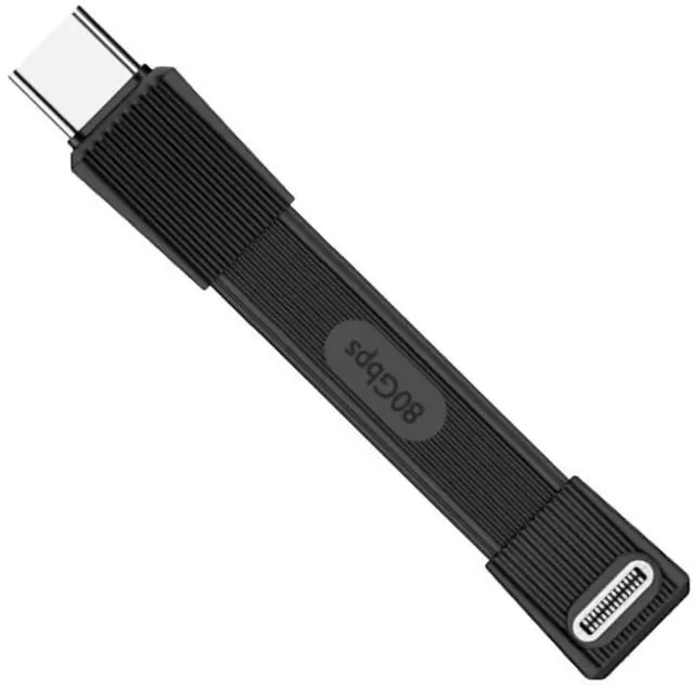 Main image of Vszerda USB5.0 80Gbps Flat Slim FPC Male to Male USB-C Type-C Extension Cable Up Angled 90 Degree 240W 16K 8K 60Hz 5K Compatible with 40Gbps USB4.0 Thunderbolt3/4/5 (67mm)