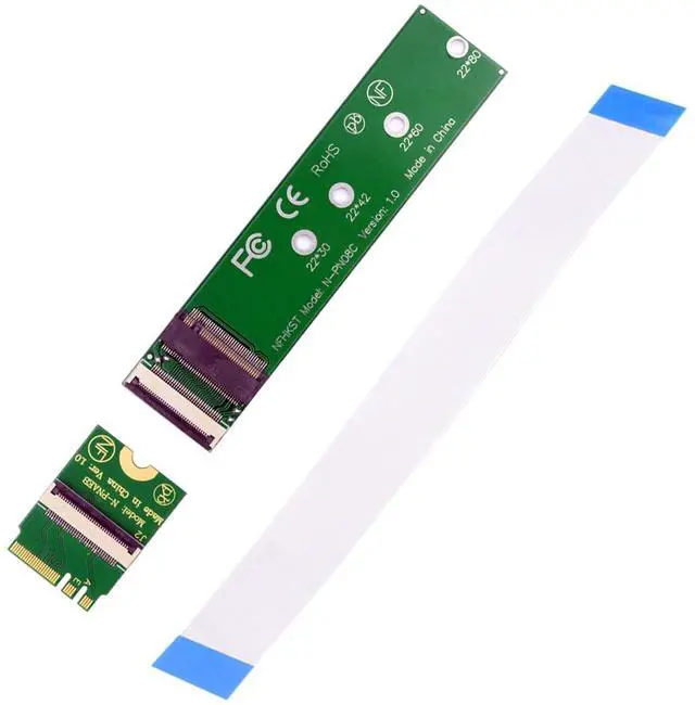 Main image of Vszerda 2230 A+E-Key Male to NVME M-Key Female Extension Flat Slim FPC Cable for Laptop Mainboard SSD 2280
