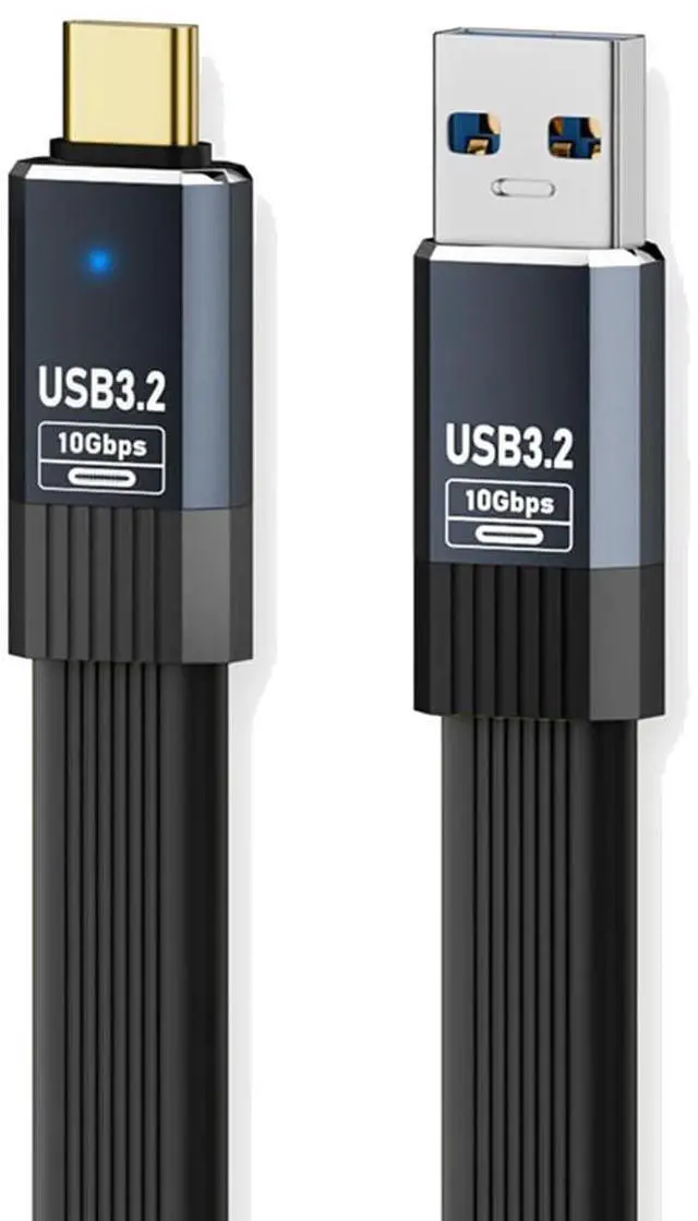 Main image of Vszerda USB3.1 Type-A Male Host to Type-C Male 10Gbps Flat Slim FPC USB-C Data Power Cable 5V3A Compatible with Laptop Phone Disk (20cm)