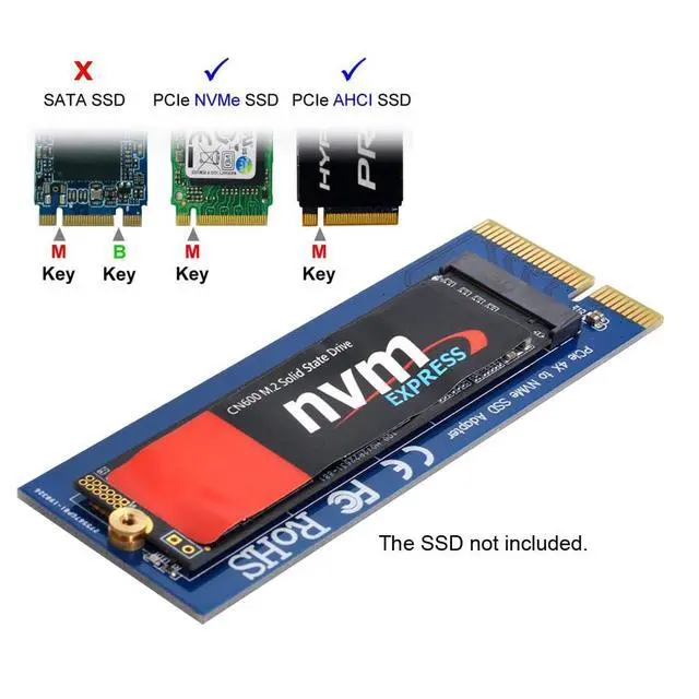 Alt view image 6 of 7 - Vszerda M-Key NVME AHCI SSD M.2 2280 to PCI-E 3.0 PCI Express 4.0 4X Vertical Adapter for Desktop Motherboard