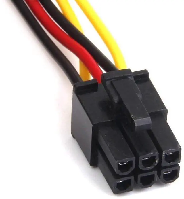 Alt view image 3 of 7 - Vszerda 4-Pin Molex to 6-Pin PCI- Express PCIE Adapter Power Cables, 4-Pin Male to 6-Pin PCI- Express PCIE Female Graphics Card Power Adapter Cable (1Pack/18cm)