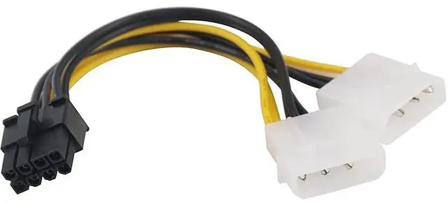 Main image of Vszerda 8 Pin PCI Express to Dual 4 Pin Molex Graphics Card Power Cable, 2 x Molex 4 Pin to 8-Pin PCI Express Video Card Pci-e ATX PSU Power Converter Cable (1Pack/18CM)