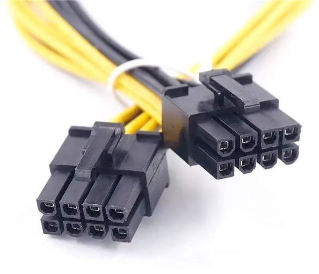 Alt view image 4 of 6 - Vszerda CPU 8-Pin Extension Cord, PCIe 8 Pin Female to 8(6+2) Pin Male PCI Express Power Adapter Cable Motherboard CPU 8-pin to Graphics Card 8pin 18 AWG Cord -18CM