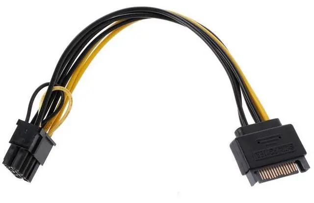 Alt view image 7 of 7 - Vszerda 8 Pin PCIe to SATA 15 Pin Power Cable, 15-Pin SATA to 8 Pin PCI-Express Video Card Power Adapter Cable (20CM/2Pack)