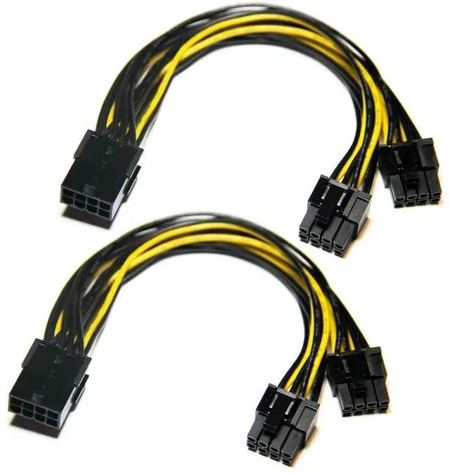 Main image of Vszerda CPU 8 Pin to Dual 8 Pin PCIe Adapter Power Cables, CPU 8 Pin Female to Dual PCIe 2X 8 Pin (6+2) Male Power Adapter Splitter Cable for Graphics Card (2Pack/21cm)