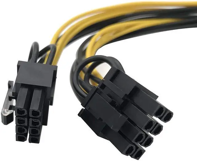 Alt view image 3 of 7 - Vszerda CPU 8 Pin to Dual 8 Pin PCIe Adapter Power Cables, CPU 8 Pin Female to Dual PCIe 2X 8 Pin (6+2) Male Power Adapter Splitter Cable for Graphics Card (2Pack/21cm)