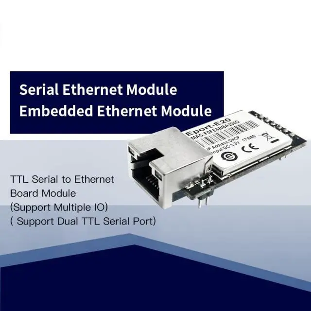 Alt view image 2 of 7 - Vszerda 5/10PCS Eport-E20 Network Server Port FreeRTOS TTL Serial to Ethernet Embedded Module DHCP 3.3V DHCP TCP IP Telnet Converter MCU (1pcs)