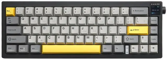 Main image of Vszerda AJAZZ AK650 Wireless Mechanical Keyboard with Smart Display & Knob, BT/2.4G/USB-C, Hot Swappable 65% Mechanical Keyboard with PBT Keycaps, RGB Light for Win & Mac(Black,Flying Fish Switch)