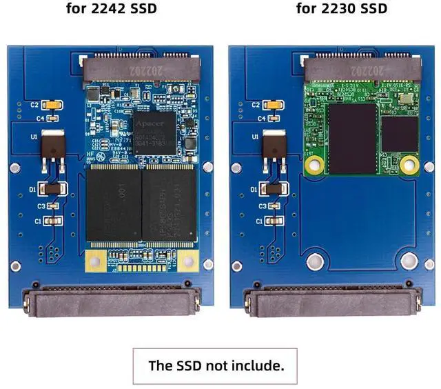 Alt view image 5 of 7 - Vszerda Slim Type 50Pin mSATA 3050 SSD 5x3cm to 2.5" SATA 3.0 22Pin Disk Adapter 6Gbps PCBA