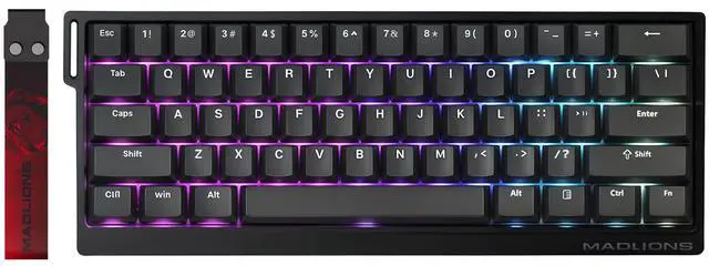 Main image of Vszerda x FGG MADLIONS MAD 60 HE RGB 60% Wired Magnetic Switch Mechanical Gaming Keyboard with Adjustable Actuation, 8000 Hz Polling Rate, Rapid Trigger Mode, Hall Effect Switches, for PC/Mac, Black