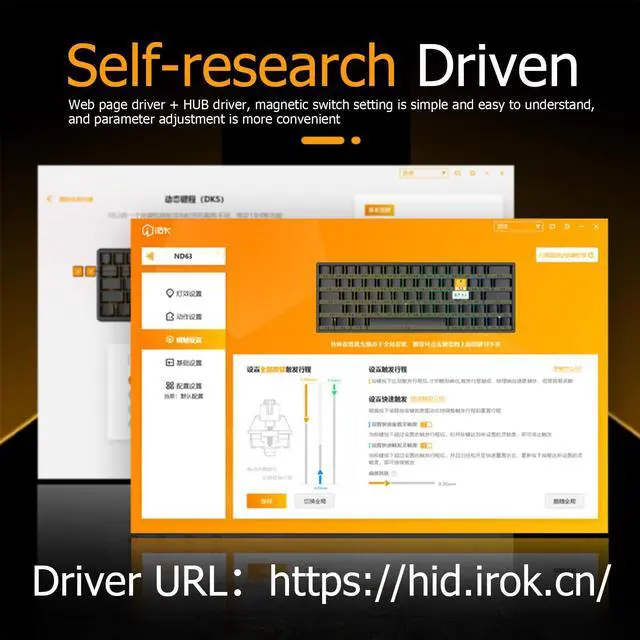 Alt view image 4 of 7 - Vszerda Irock ND63 PRO Rapid Trigger Magnetic Switch Gaming Keyboard, 60% 63 Keys Wired Mechanical Keyboard w/Hyper-Fast Actuation, Actuation Point Adjustable, 8K Hz Polling Rate, RGB HotSwap, Black