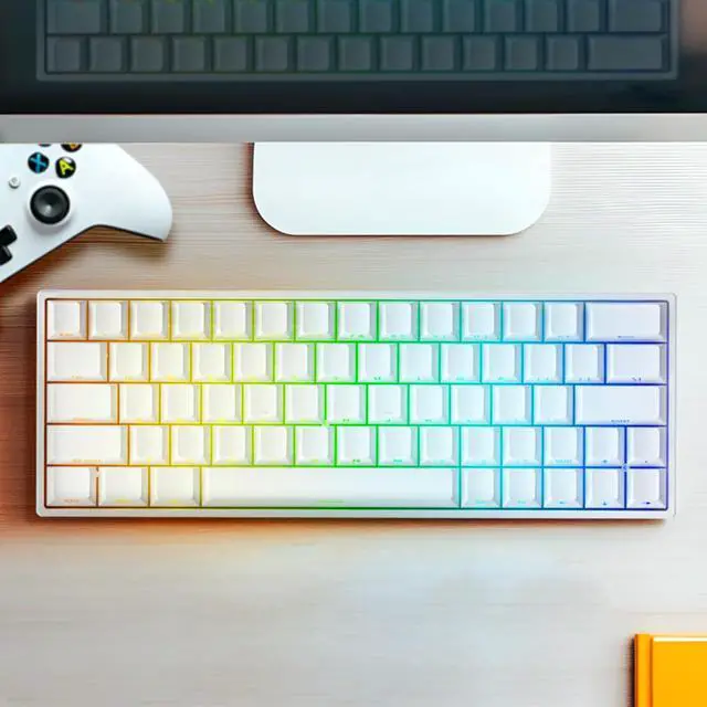 Alt view image 7 of 7 - Vszerda Irock ND63 PRO Rapid Trigger Magnetic Switch Gaming Keyboard, 60% 63 Keys Wired Mechanical Keyboard w/Hyper-Fast Actuation, Actuation Point Adjustable, 8K Hz Polling Rate, RGB HotSwap, White