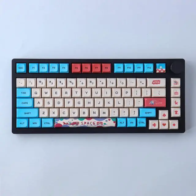 Alt view image 2 of 7 - Vszerda PBT Keycaps 130 Keys Circus Keycaps Dye-Sublimation Cute Keycaps XDA Profile Custom Keycaps for Cherry Gateron MX Switches Mechanical Keyboards