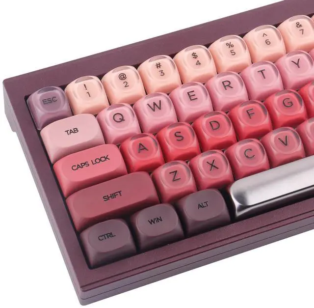 Main image of Vszerda PBT Keycaps MOA Profile Lipstick Cute Keycaps 132 Keys Semi-Translucent Matte Crystalsi Keycap Set for Cherry MX Magnetic Switches Mechanical Keyboard