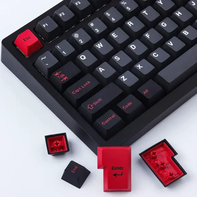Main image of Vszerda Keycaps 172 Keys Custom Keycaps Double Shot ABS Keycap Set 6.25u 7u Cherry Profile for Cherry Gateron MX Switches Mechanical Keyboard (Evil Dolch)
