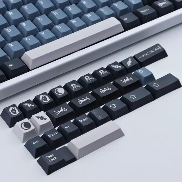 Alt view image 5 of 7 - Vszerda PBT Apollo Aerospace Custom Keycaps - Cherry Profile, Dye-Sublimation, Cherry Gateron MX Switches Compatible, US & UK Layouts (3U, 6.25U, 7U Spacebar)