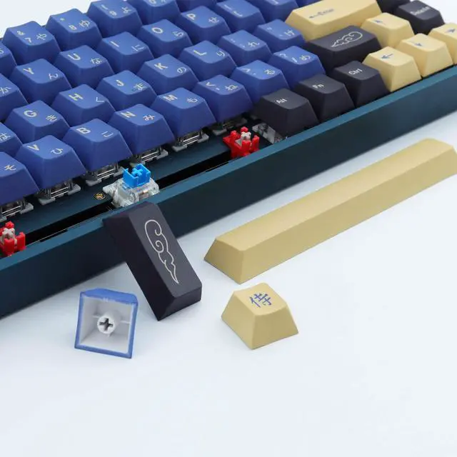 Alt view image 5 of 7 - Vszerda PBT Keycaps 119 Keys Blue Samurai Dye-Sublimation Ninja PBT Keycap Set Cherry Profile Custom Keycaps for Cherry Gateron MX Switches Mechanical Keyboards US Layout