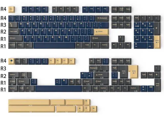 Alt view image 2 of 7 - Vszerda Keycaps 171 Keys Blue Samurai Custom Keycaps Doubleshot ABS Keycap Set Cherry Profile for Cherry Gateron MX Switches Mechanical Keyboard US and UK Layouts(2.25u, 2.75u, 3u, 6.25u, 7u Spaceba)