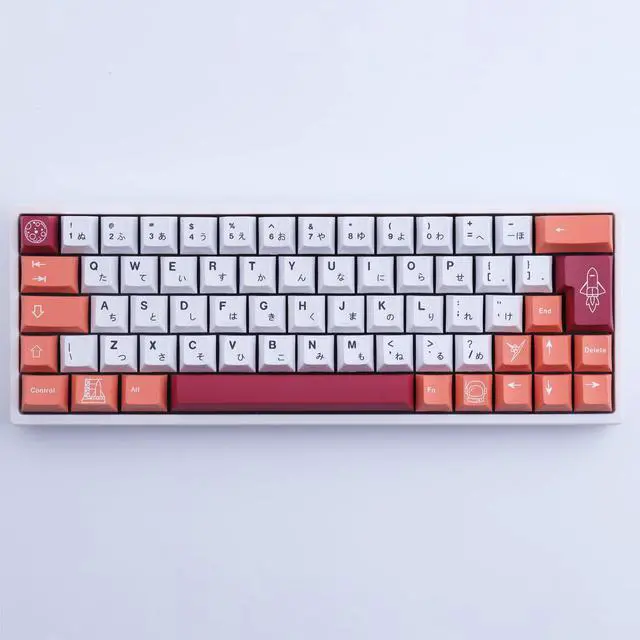 Alt view image 5 of 7 - Vszerda PBT Keycaps, 143 Keys Liftoff Keycaps Dye-Sublimation 6.25u 7u Spacebar PBT Keycap Set Cherry Profile Japanese Custom Keycaps for Mechanical Keyboards