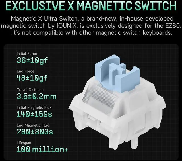 Alt view image 3 of 6 - Vszerda EZ80 RS Magnetic Switch Hall Effect Gaming Keyboard (Magnetic X Ultra Switch)