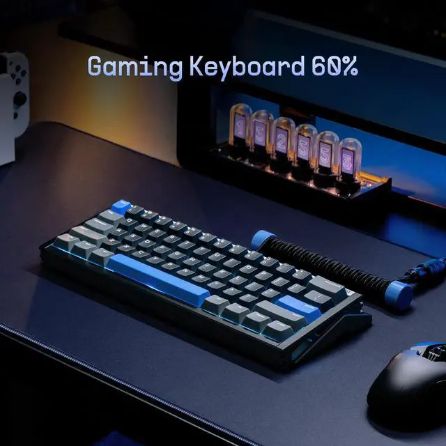 Alt view image 3 of 7 - Vszerda EZ60 Gaming Keyboard, 60% RGB Mechanical Keyboard, 61 Keys with Star Trail Magnetic Switches, Rapid Trigger, Adjustable Actuation, Double Shot PBT Keycaps, for Win/Mac Laptop PC