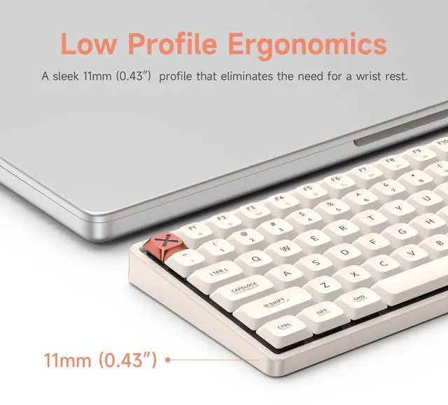 Alt view image 3 of 7 - Vszerda Magi75 Pro Low-Profile Wireless Mechanical Keyboard 75% Layout, Hot-Swappable Creamy Linear, RGB Backlit, Full Aluminum, VIA Customizable for Mac/Windows/Linux (Media Controls)