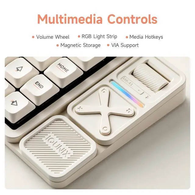 Alt view image 2 of 7 - Vszerda Magi75 Pro Low-Profile Wireless Mechanical Keyboard 75% Layout, Hot-Swappable Creamy Linear, RGB Backlit, Full Aluminum, VIA Customizable for Mac/Windows/Linux (Media Controls)