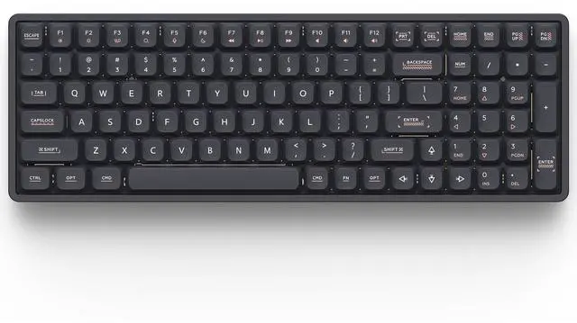 Main image of Vszerda Magi96 Low Profile Wireless Mechanical Keyboard Full 100-Key Layout, Hot-Swappable, RGB Backlit, Full Aluminum, VIA Customizable, Mac/Windows/Linux, Tri-Mode