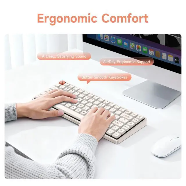 Alt view image 6 of 7 - Vszerda Magi75 Pro Low-Profile Wireless Mechanical Keyboard 75% Layout, Hot-Swappable Creamy Linear, RGB Backlit, Full Aluminum, VIA Customizable for Mac/Windows/Linux (Media Controls)