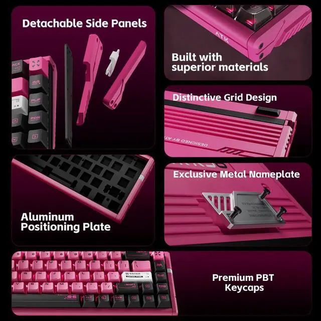 Alt view image 2 of 7 - Vszerda RS6 Ultra Aluminum Hall Effect Gaming Keyboard 65% Compact 68 Keys, 0.001 mm RT, 8K Polling, Hot-Swappable, RGB (ASPAS-Jade Magnetic)