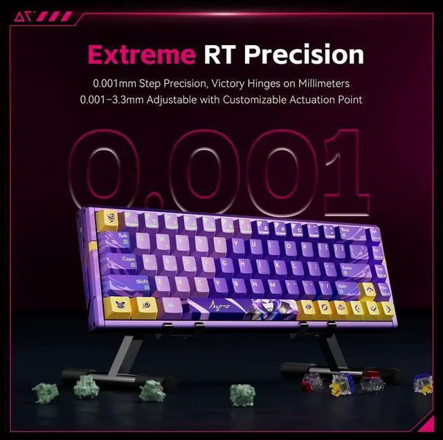 Alt view image 7 of 7 - Vszerda RS6 Ultra Aluminum Hall Effect Gaming Keyboard 65% Compact 68 Keys, 0.001 mm RT, 8K Polling, Hot-Swappable, RGB (ASPAS-Jade Magnetic)