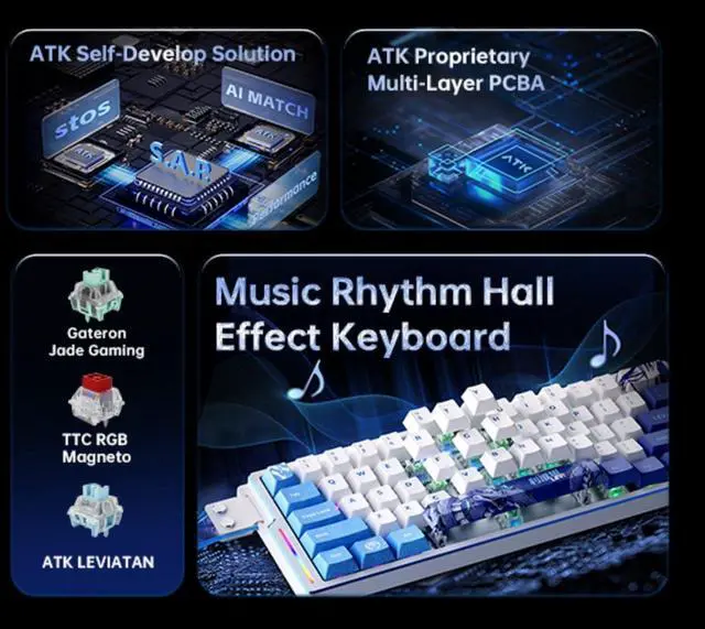 Alt view image 3 of 7 - Vszerda Edge 60/63 HE Ultimate Gaming Keyboard, Wolves Esports x Leviatan Collaboration, CNC Aluminum, 8K Polling, 0.0013.3 mm Adjustable Actuation, RGB Magnetic Switches (LEV 60 TTC RGB Magneto)