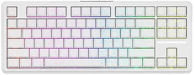Main image of Vszerda A87 Pro Wireless Mechanical Keyboard, 87-Key TKL, Gasket Mount, Hot-Swap, Tri-Mode RGB (Contour White)