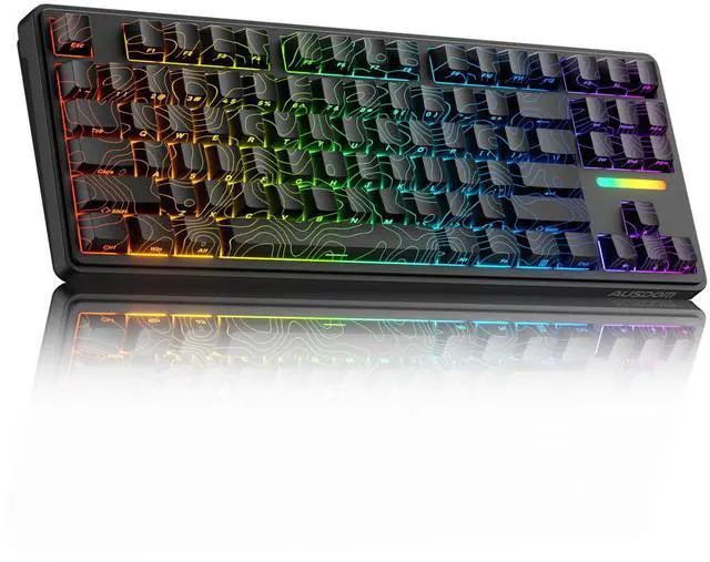 Main image of Vszerda Wireless Mechanical Gaming Keyboard: 10000mAh Battery Tri-Mode 2.4G/BT5.3/USB-C Hot Swappable Custom Keyboard with RGB Backlit, Side Printed PBT Keycaps, 15-Layer Gasket Structure, Topographic