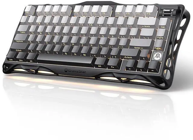 Main image of GravaStar Mercury K1 75% Wireless Mechanical Gaming Keyboard, Aluminum Alloy, Gasket Compact Custom Keyboard Hot-Swap Socket, Linear Switches, RGB BacklitGradient Black