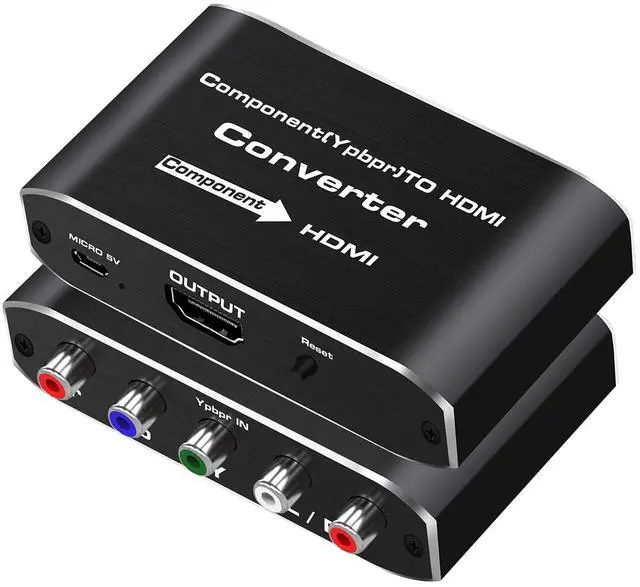 Main image of Component to HDMI, YPbPr to HDMI Converter, 5RCA RGB to HDMI Converter Adapter, Supports 1080P Video Audio Converter Adapter HDMI V1.4 for DVD PSP PS2 N64 to HDTV Monitor and Projector