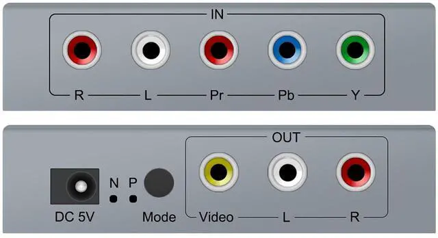 Alt view image 3 of 5 - Vszerda Component to AV Adapter, YPbPr to CVBC Converter + R/L, Supports 1080P Video Audio, for DVD PSP to HDTV Monitor