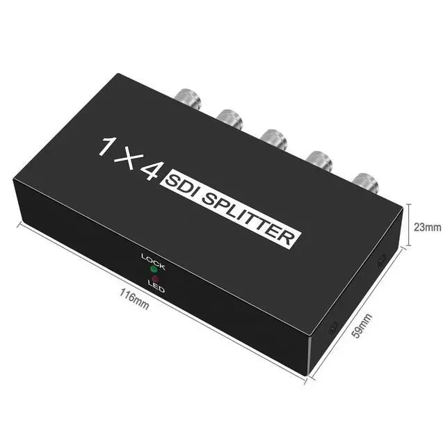 Alt view image 5 of 6 - Vszerda SDI Splitter 1x4 Multimedia Split SDI Extender Adapter Support HD-SDI, SD-SDI and 3G-SDI Signals for Projector Monitor Camera1 sdi Input and 4 sdi Output