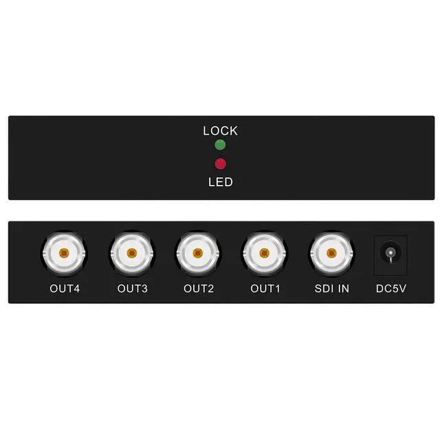 Alt view image 6 of 6 - Vszerda SDI Splitter 1x4 Multimedia Split SDI Extender Adapter Support HD-SDI, SD-SDI and 3G-SDI Signals for Projector Monitor Camera1 sdi Input and 4 sdi Output