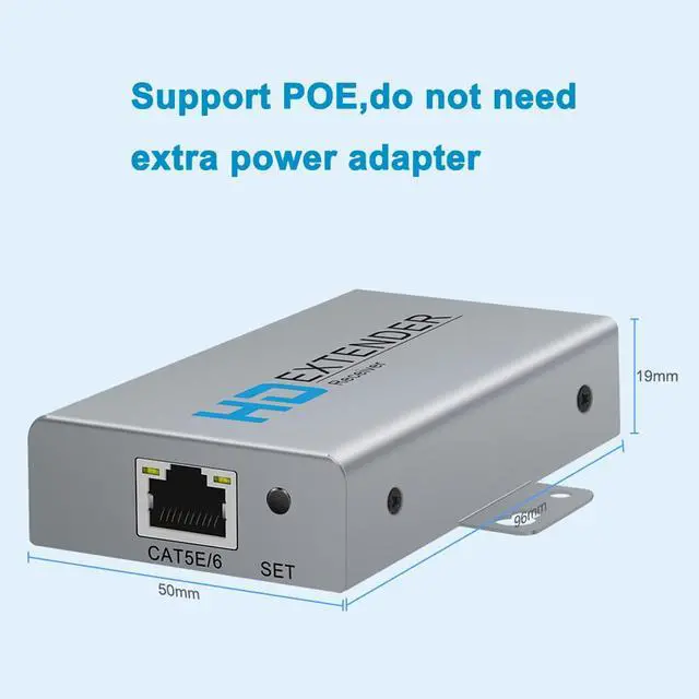 Alt view image 3 of 7 - HDMI Extender Over Network IP Ethernet Kit Cat5e / Cat6 Cable 1080P @ 60Hz - Up to 164 ft - HDMI Loop Out POE Function Supported (Transmitter and Receiver)