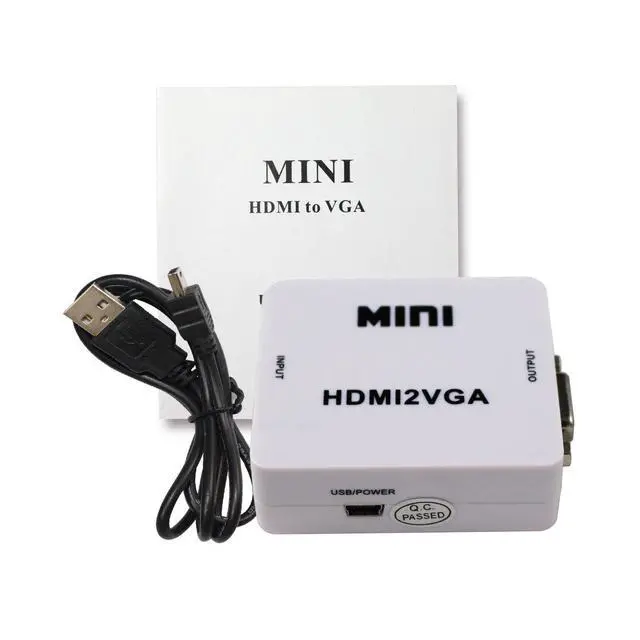 Alt view image 5 of 7 - Vszerda Mini HDMI to VGA Converter with Audio HDMI2VGA 1080P Adapter Connector for PC Laptop to HDTV Projector