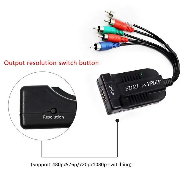 Alt view image 3 of 6 - 1080P HD Clear HDMI to Scaler Male RGB Component YPbPr Video and R/L Audio Scaler Adapter Converter