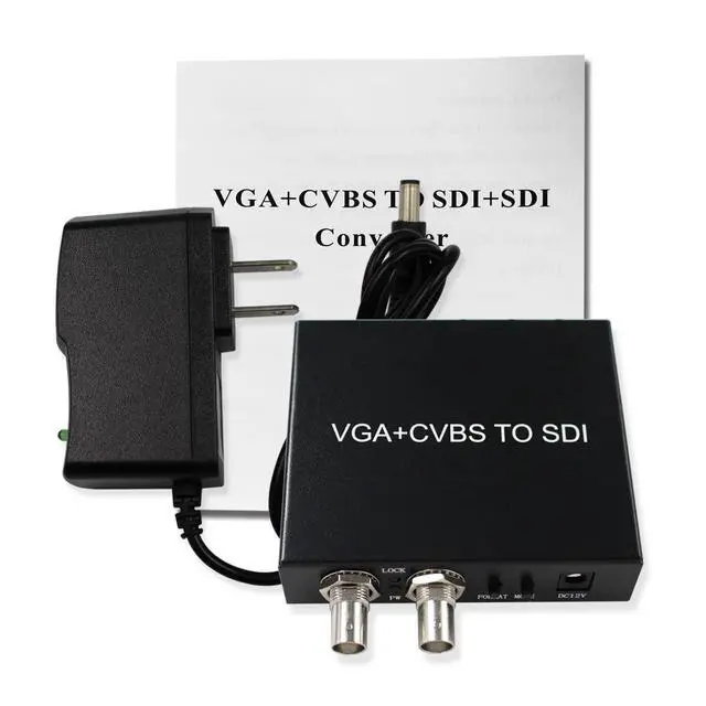 Alt view image 7 of 7 - Vszerda VGA+CVBS to SDI Converter,VGA AV+R/L Audio to SD/HD/3G SDI Box Broadcas,Two sdi Out Port, with us Power Adapter