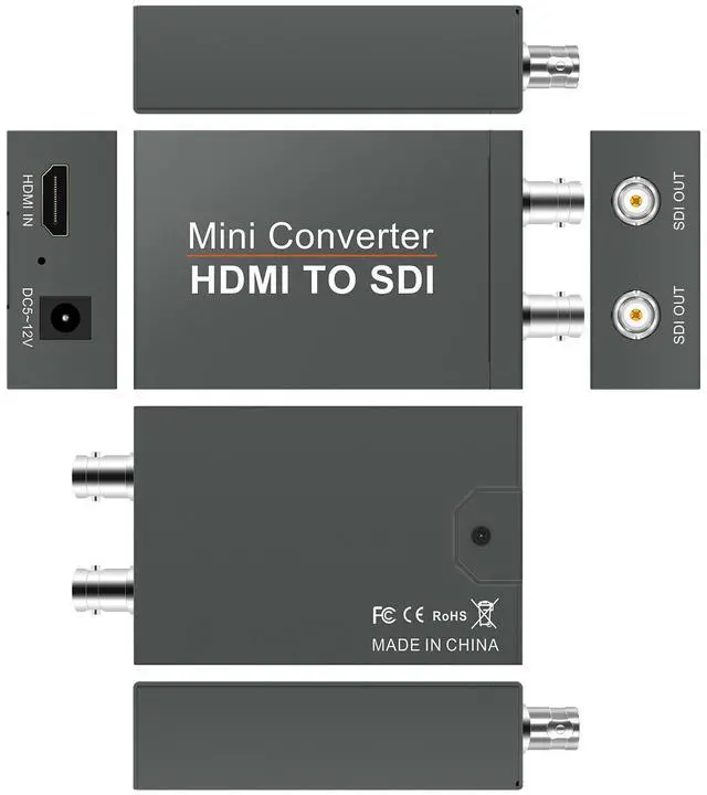 Main image of Vszerda HDMI to SDI Converter, Converter One HDMI in Two SDI Output (with Power Supply Adapter, Audio Embedder Support HDMI 1.3, SD/HD/3G-SDI 1080P for Camera CCTV