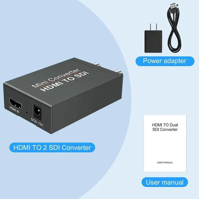 Alt view image 7 of 7 - Vszerda HDMI to SDI Converter, Converter One HDMI in Two SDI Output (with Power Supply Adapter, Audio Embedder Support HDMI 1.3, SD/HD/3G-SDI 1080P for Camera CCTV