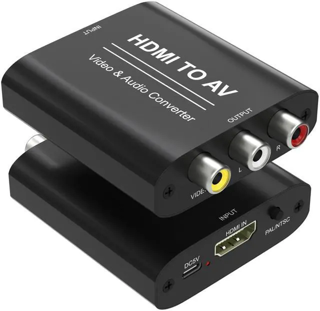 Main image of HDMI to RCA Converter, HDMI to AV Adapter, Red Yellow White CVBs Composite Video Audio Converter for Old TV Compatible PAL/NTSC for Apple TVs, Fire TV Stick, Chromecast, Roku, DVD, Android TVs Box