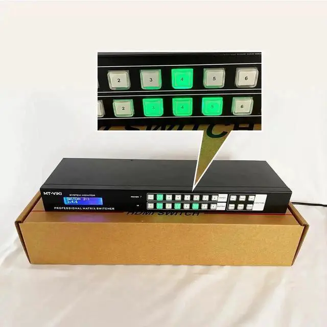 Alt view image 6 of 7 - Vszerda MT-VIKI 8x8 4K HDMI Matrix Switcher Splitter, 4K@30Hz HDCP 2.2 with 3.5mm Stereo Audio Extractor, Rack Mount AV Matrix Supports Web GUI, APP, IR Remote, RS232 & LAN Port, EDID Management