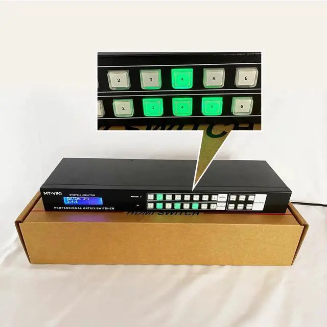 Alt view image 4 of 7 - MT-VIKI 8x8 4K HDMI Matrix Switch Splitter with Web GUI & 3.5mm Stereo Audio Extractor, 1U Rack Mount HDMI Switcher Supports 4K@30Hz, IR Remote, EDID Management, RS232 Serial Port, LAN Network Port &