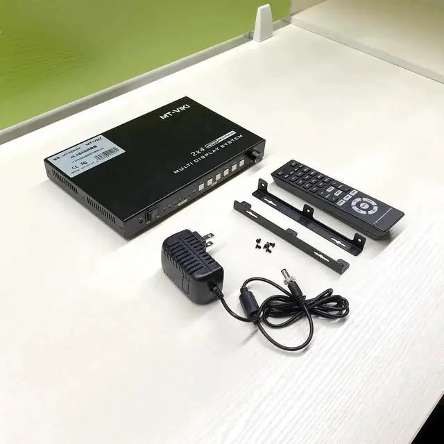 Alt view image 6 of 7 - Vszerda MT-VIKI 2x2 4K Video Wall Controller, 2 HDMI In 4 HDMI Out TV Wall Processor, 4K30Hz 180° Rotation 3.5mm Audio Non-Stretch Image