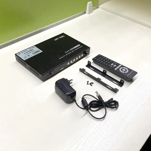 Alt view image 3 of 7 - MT-VIKI 2x2 4K Video Wall Controller, 2 HDMI Input to 4 HDMI Output TV Wall Processor, Supports 4K@30Hz, Point-to-Point Display, 180° Image Rotation, 3.5mm Stereo Audio Extractor, Non-Stretching & Und